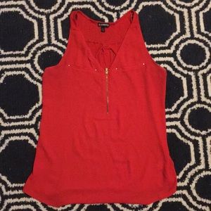 Express - Red Zip-Up Tank
